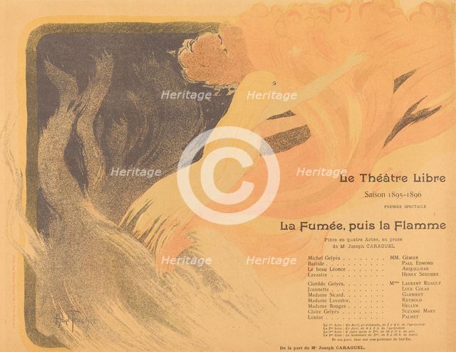 Le Théâtre Libre: La Fumée, puis la Flamme, 1895.  Creator: Louis Abel-Truchet.