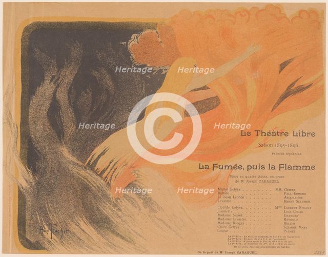 Le Théâtre Libre: La Fumée, puis la Flamme, 24 October 1895. Creator: Louis Abel-Truchet.