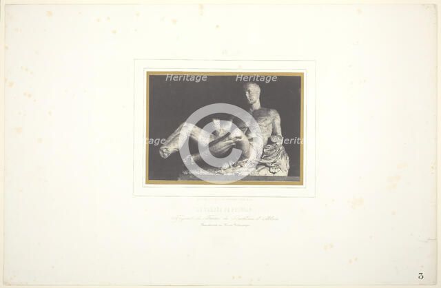 Le Thésée de Phidias/ Fragment du Fronton du Parthenon d'Athènes/ Maintenant au Musée..., 1851. Creator: Louis-Désiré Blanquart-Evrard.