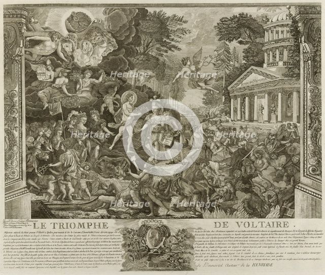 Le Triomphe de Voltaire, 1778/79. Creator: A. Duplessis.