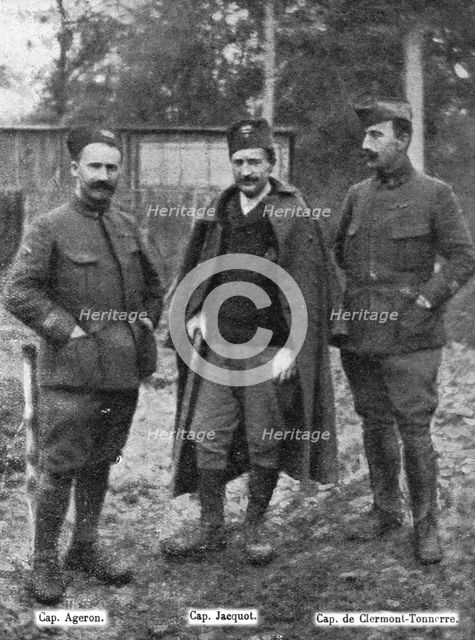 'Le trois capitaines des ravins de la Dame et de la Couleuvre', 1916. Creator: Unknown.