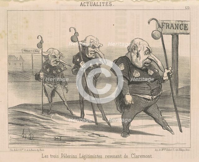 Le trois légitimistes ... revenant de Claremont, 19th century. Creator: Honore Daumier.