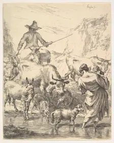 Le Troupeau Traversant Le Ruisseau. Creator: Nicolaes Berchem