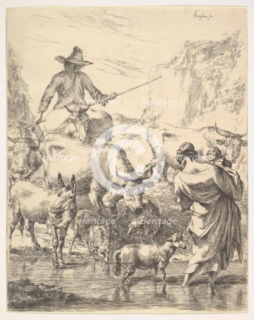 Le Troupeau Traversant Le Ruisseau. Creator: Nicolaes Berchem.