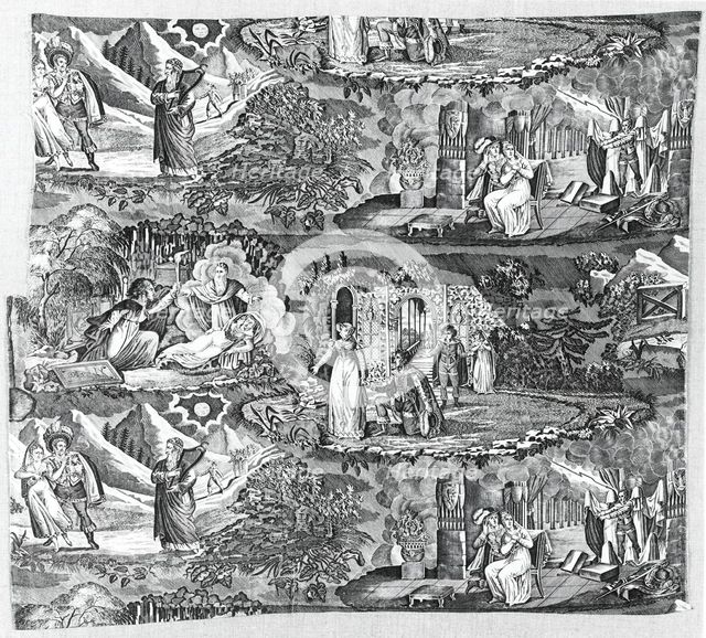 Le Vampire (The Vampyre) (Furnishing Fabric), France, c. 1820. Creator: Unknown.