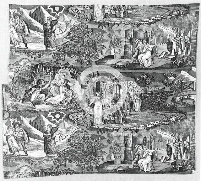 Le Vampire (The Vampyre) (Furnishing Fabric), France, c. 1820. Creator: Unknown.