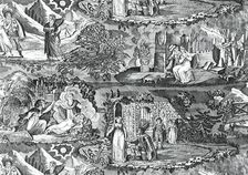 Le Vampire (The Vampyre) (Furnishing Fabric), France, c. 1820. Creator: Unknown