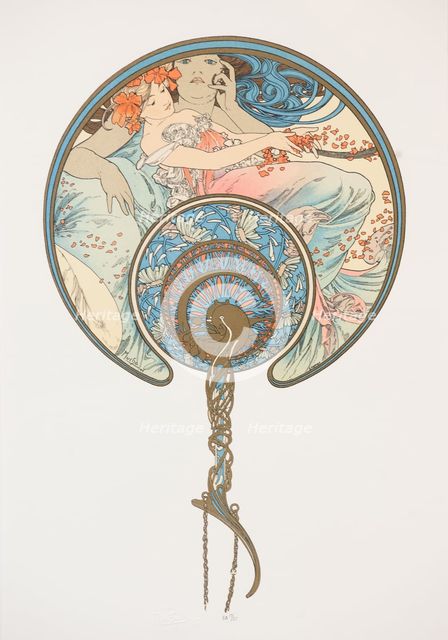 Le vent qui passe emporte la jeunesse. (The Fan), 1899. Creator: Mucha, Alfons Marie (1860-1939).