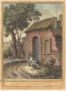 Le vieux chat et la jeune Souris (The Old Catand the Young Mouse), published 1759. Creator: Johann Christoph Teucher