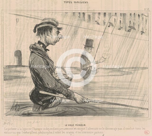 Le vieux pécheur, 1839.  Creator: Honore Daumier.
