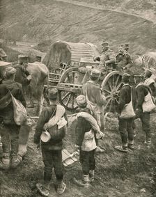 'Le Vieux Roi Pierre de Serbie sur la Route de L'Exil. 1916. Creator: Unknown