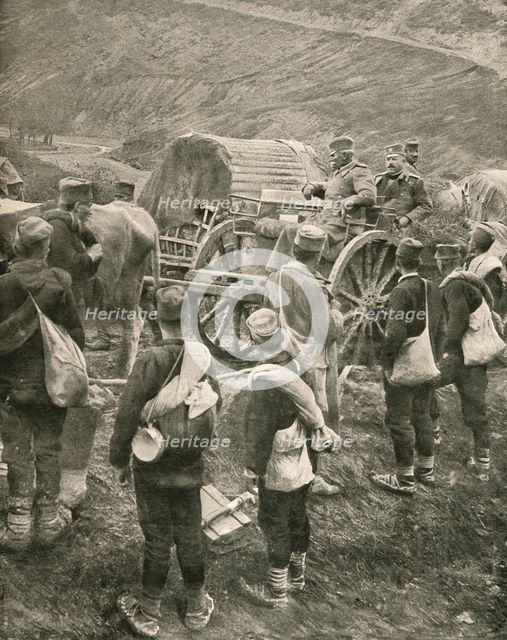 ''Le Vieux Roi Pierre de Serbie sur la Route de L'Exil.', 1916. Creator: Unknown.