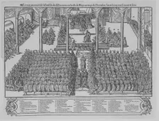 Le vray pourtraict de l'assemblee des Estats tenuz en la ville de Bloys au moys de Decembr..., 1577. Creator: Anon