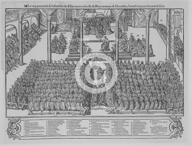 Le vray pourtraict de l'assemblee des Estats tenuz en la ville de Bloys au moys de Decembr..., 1577. Creator: Anon.