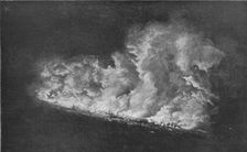 Le Zeppelin Abattu; Dans la banlieue de Londres; L'incendie du "L21", abattu a Cuffley 1916. Creator: Unknown