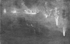 Le Zeppelin Abattu; Dans la banlieue de Londres; Six phases de la chute du dirigeable 1916. Creator: Unknown