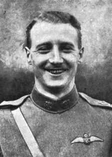 Le Zeppelin Abattu; Dans la banlieue Nord de Londres; Lieutenant William Leefe Robinson 1916. Creator: Unknown