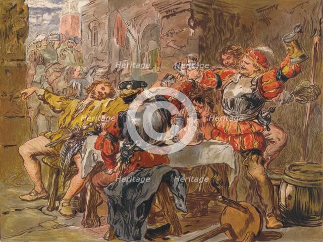 'Let me the Canakin Clink', c1875. Artist: Sir John Gilbert.