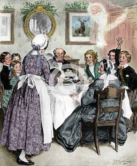 Let Me Think of the Comfortable Family Dinners., 1862, (1923).  Artist: Charles Edmund Brock.