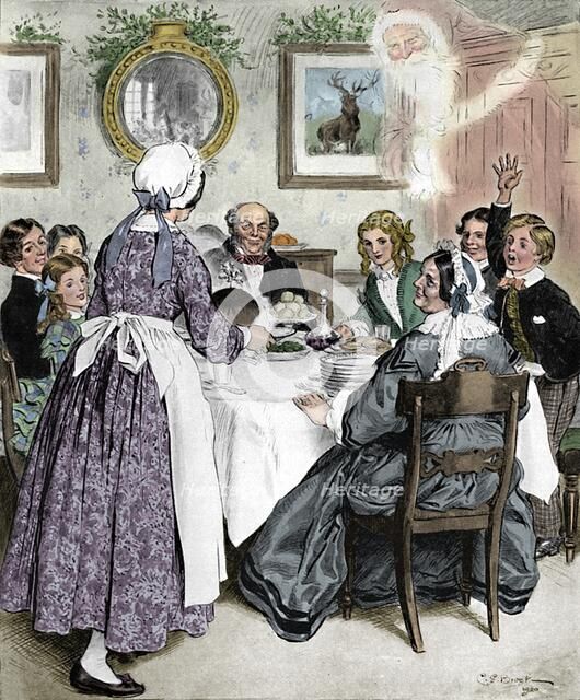 Let Me Think of the Comfortable Family Dinners., 1862, (1923).  Artist: Charles Edmund Brock.