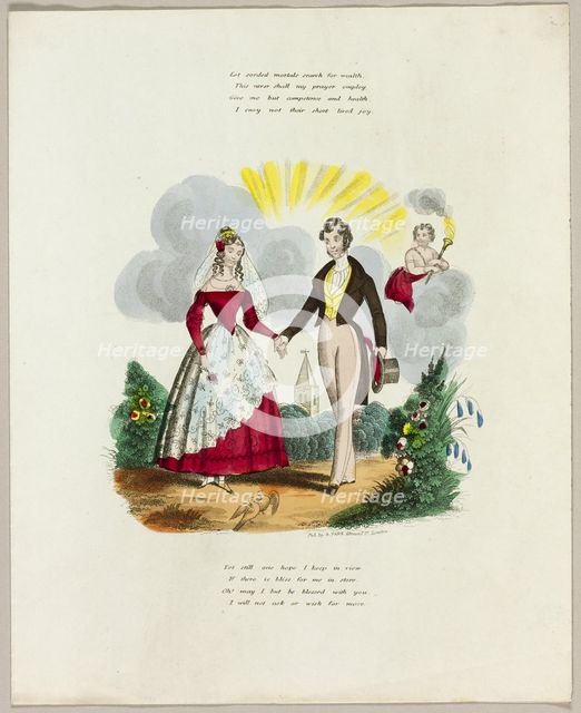 Let Sordid Mortals Search for Wealth (valentine), c. 1842. Creator: Unknown.