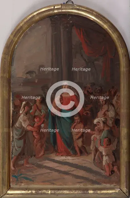 Let the children come to me, sketch for an altarpiece ordered for the Nikolai Church..., 1846. Creator: Robert Wilhelm Ekman.
