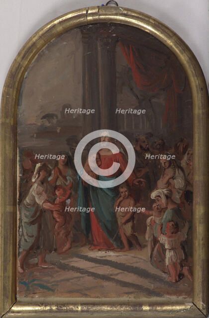 Let the children come to me, sketch for an altarpiece ordered for the Nikolai Church..., 1846. Creator: Robert Wilhelm Ekman.