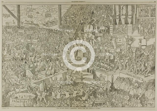 Let Us Have Peace! -Fortissimo, from Harper's Weekly, published June 19, 1869. Creator: Charles Green Bush.