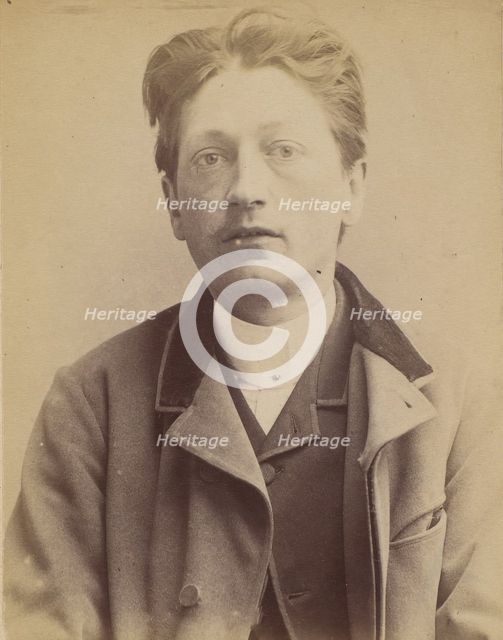 Letellier. Louis, Auguste. 29 ans, né à Rouen (Seine-Inférieure). Employé. Anarchiste. 23/..., 1892. Creator: Alphonse Bertillon.