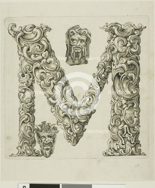 Letter M, 1630. Creator: Pierre Aubry.