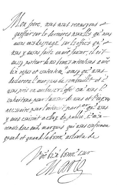 Letter by Marie de' Medici to the Duke of Savoy, late 16th - early 17th century (1865).Artist: Frederick George Netherclift