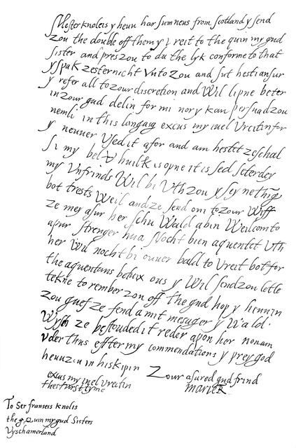 Letter by Mary Queen of Scots to Sir Francis Knollys, 1568 (1865).Artist: Frederick George Netherclift