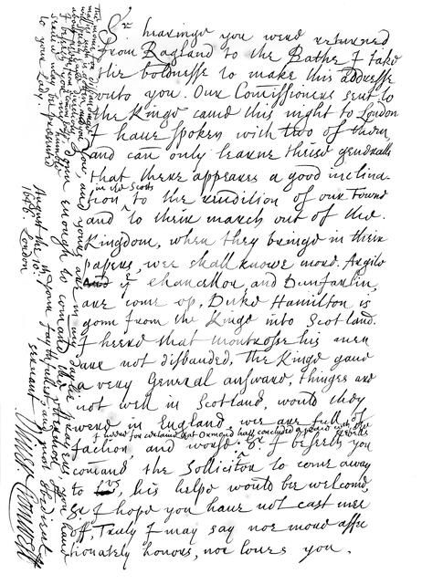 Letter by Oliver Cromwell to General Fairfax, 1646 (1865).Artist: Frederick George Netherclift