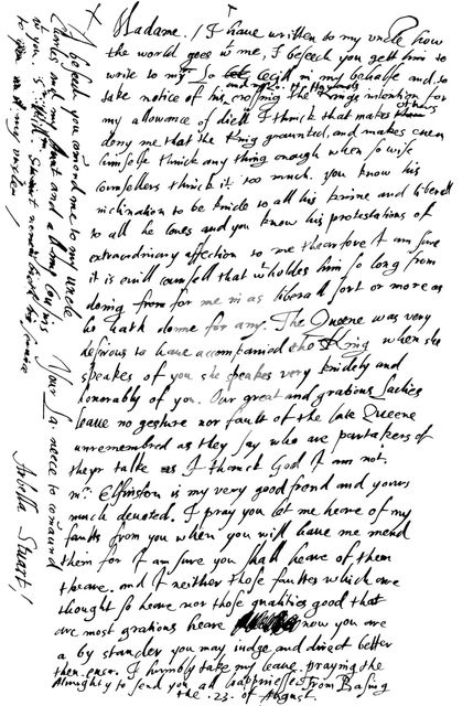 Letter by Arabella Stuart to the Countess of Shrewsbury, late 16th - early 17th century (1865).Artist: Frederick George Netherclift