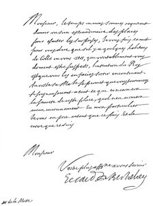 Letter by Cardinal Richelieu, to Monsieur de la Motte, 17th century (1865).Artist: Frederick George Netherclift