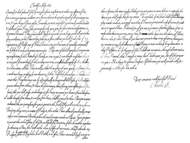Letter by Charles I, King of England, to the Duke of Ormonde, 1645 (1865).Artist: Frederick George Netherclift
