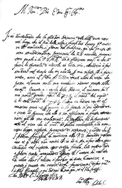 Letter by Galileo Galilei, 1627 (1865).Artist: Frederick George Netherclift
