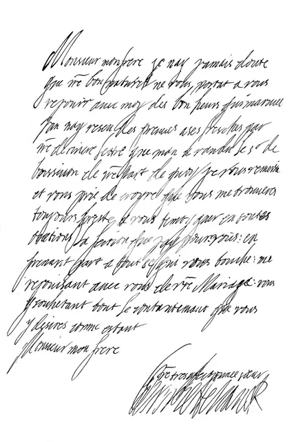 Letter by Henrietta Maria, Queen of Charles I, 17th century (1865).Artist: Frederick George Netherclift