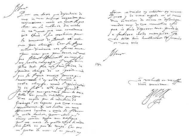 Letter by Robert Devereux, Earl of Essex, to Maurice, Prince of Orange, 1594 (1865).Artist: Frederick George Netherclift