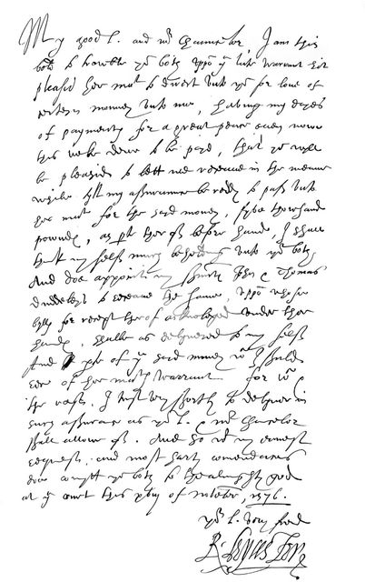 Letter by Robert Dudley, Earl of Leicester, to Lord Burghley and Sir Walter Mildmay, 1576 (1856).Artist: Frederick George Netherclift