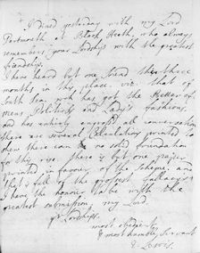 Letter commenting on South Sea mania, 1720. Creator: Erasmus Lewis