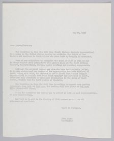 Letter discussing the activities of the Commitee to Free the SASO 9, May 28, 1976. Creator: John Akpan
