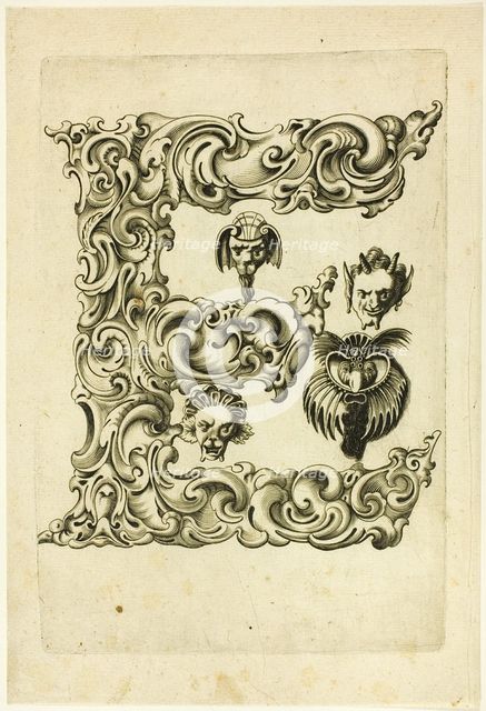 Letter E, 1630. Creator: Pierre Aubry.
