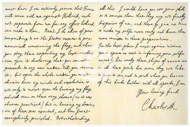 Letter from Charles II to Sir George Downing, Ambassador at the Hague, 16th January 1672.Artist: King Charles II