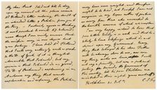 Letter from Charles James Fox to his Aunt Emily, 21st October 1798.Artist: Charles James Fox