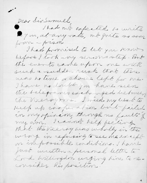Letter from Gandhi to the Secretary of State for India, 1932. Creator: Mohandas Gandhi.