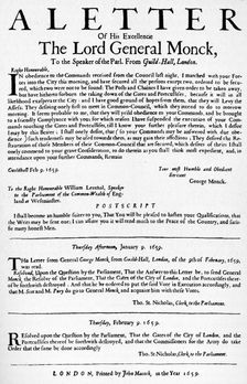 Letter from General Monck to the Speaker of the House of Commons, 1659 (1903)