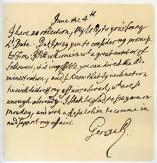 Letter from George II to Thomas Pellam-Holles, 4th June 1757.Artist: King George II