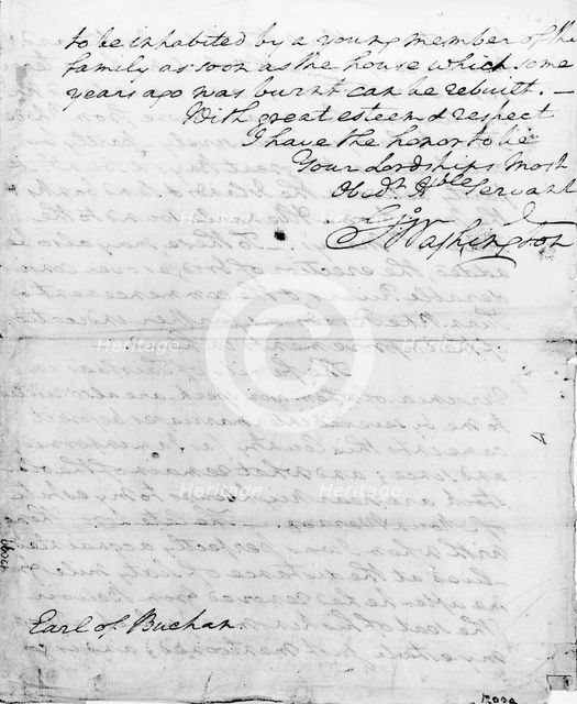 Letter from George Washington to the Earl of Buchan, 1793. Creator: President George Washington.