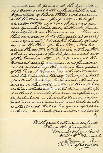 Letter from George Washington to the Earl of Buchan, Philadelphia, 22nd April 1793. Artist: George Washington